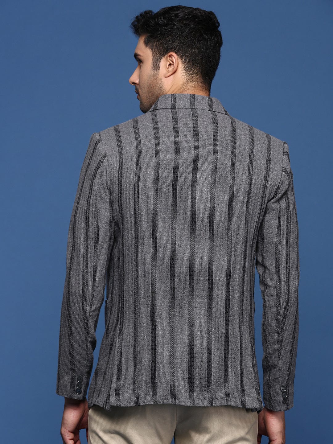 Men's Charcoal Slim Fit Single Breasted Slim Fit Formal Blazer