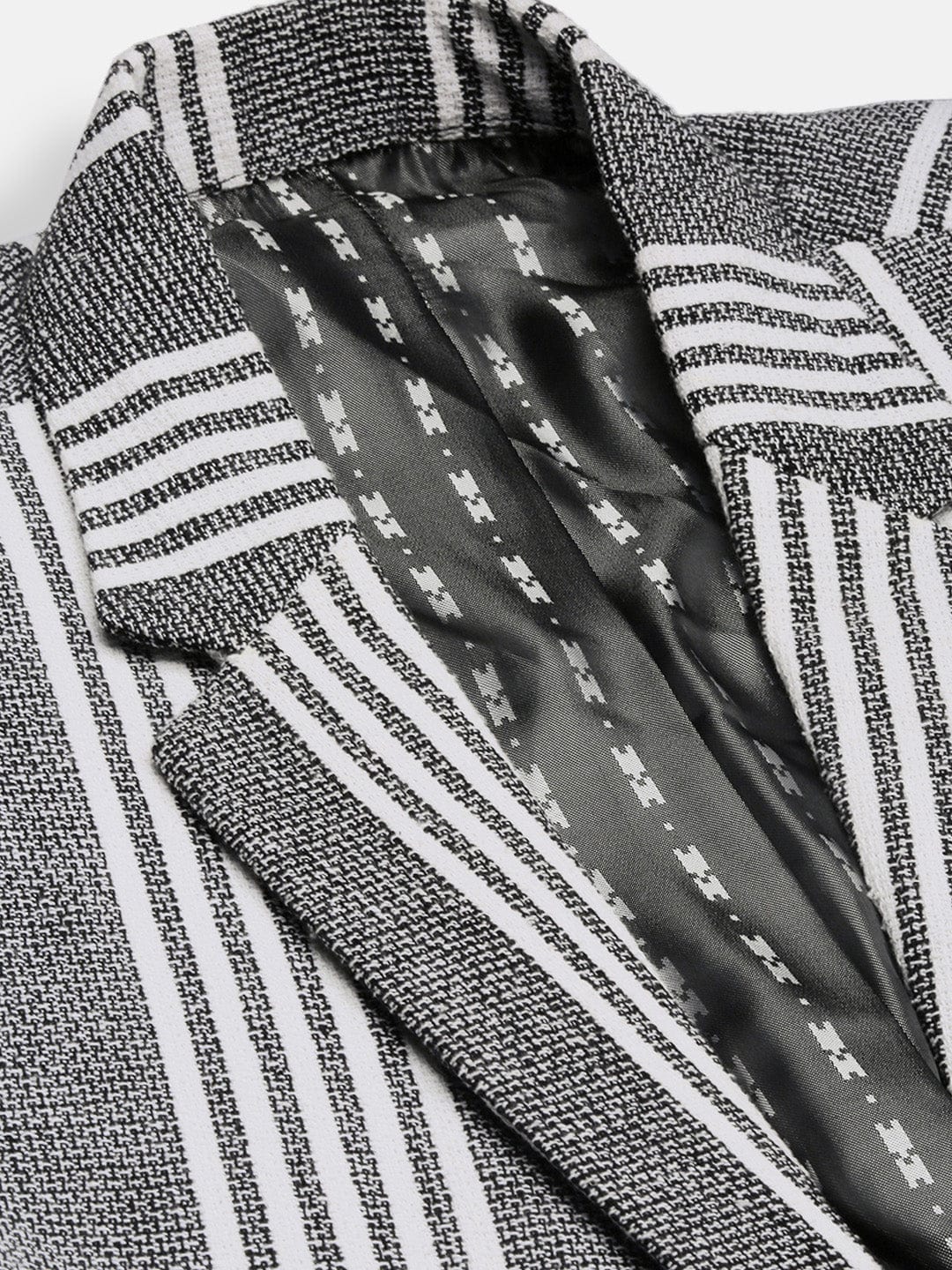 Men's Grey Slim Fit Single Breasted Cotton Casual Blazer