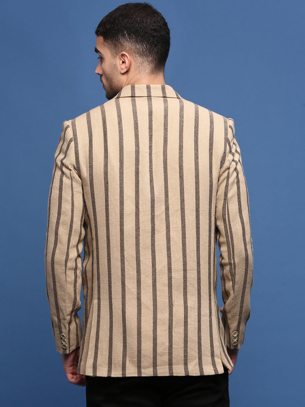 Men's Beige Single Breasted Slim Fit Blazer