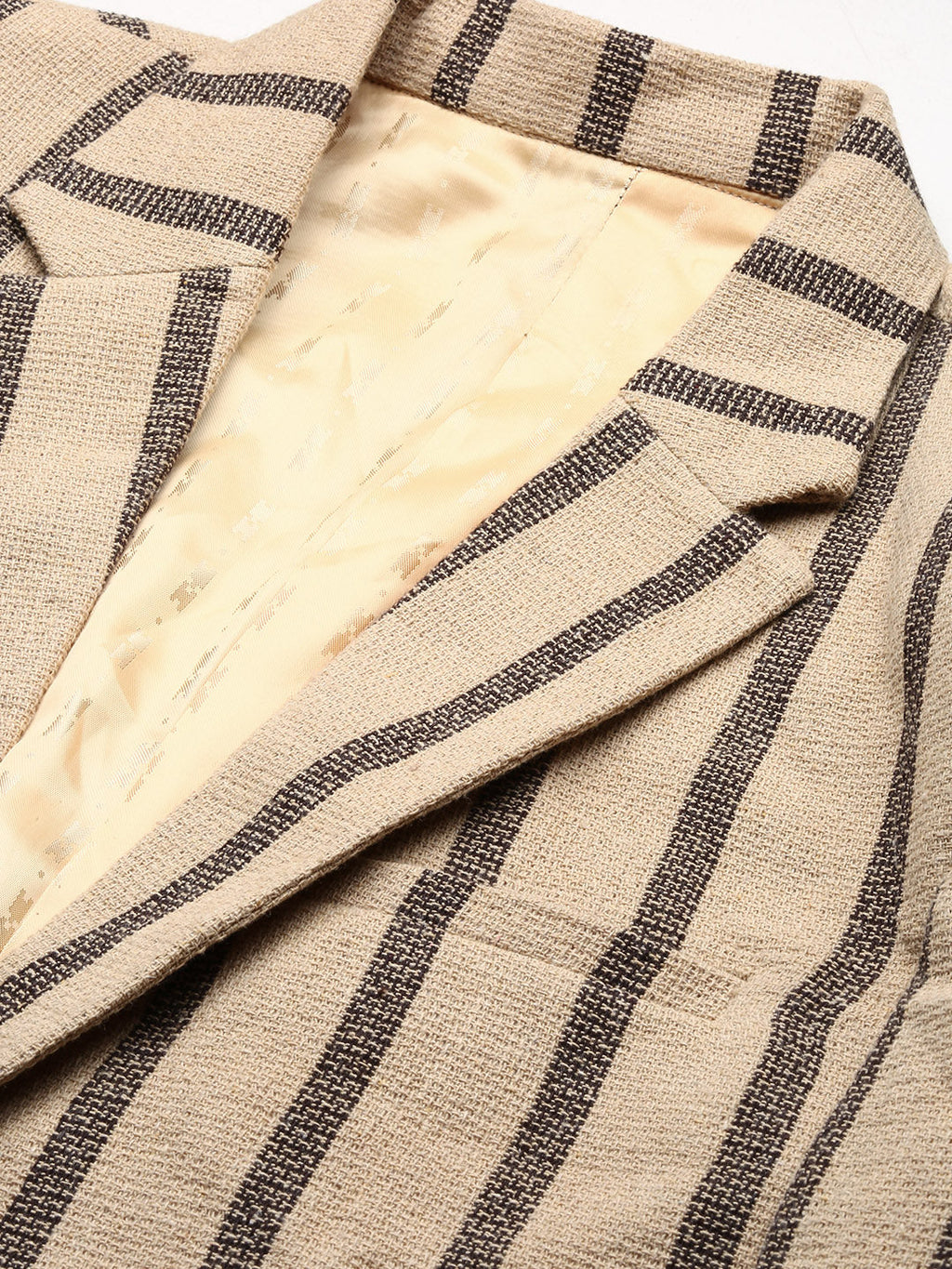 Men's Beige Single Breasted Slim Fit Blazer