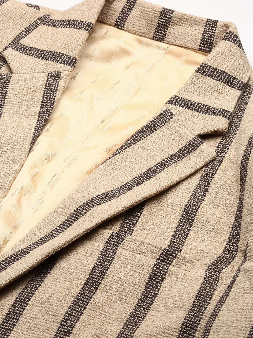 Men's Beige Single Breasted Slim Fit Blazer