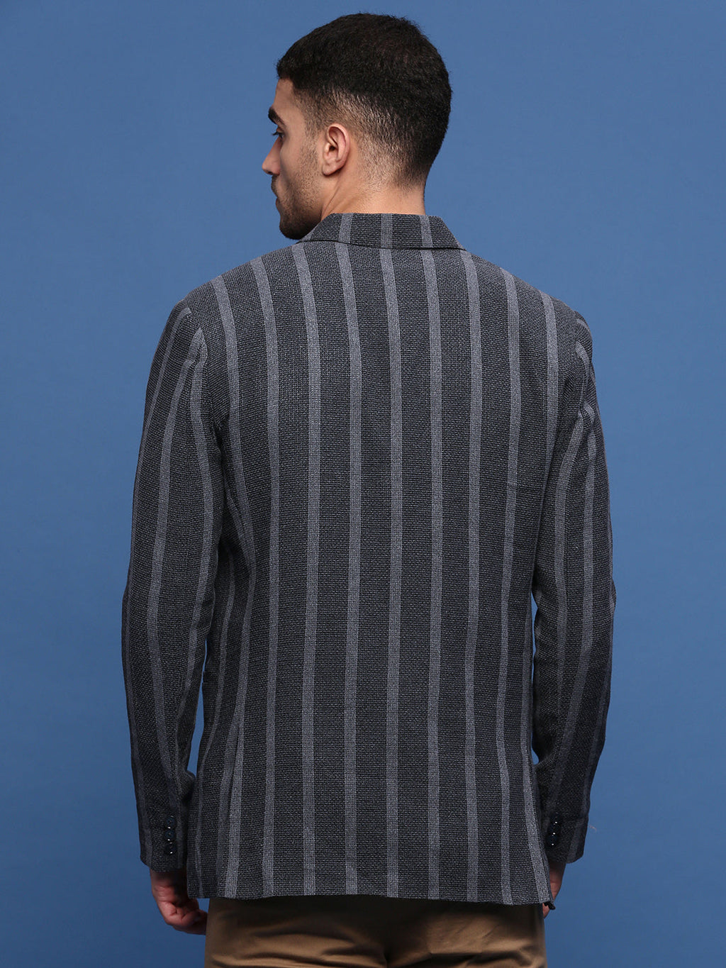 Men's Charcoal Slim Fit Single Breasted Blazer