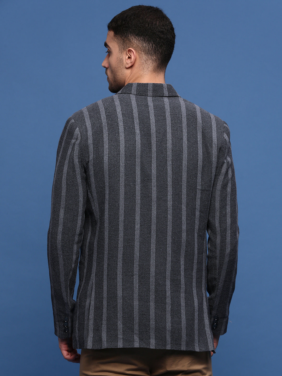 Men's Charcoal Slim Fit Single Breasted Blazer