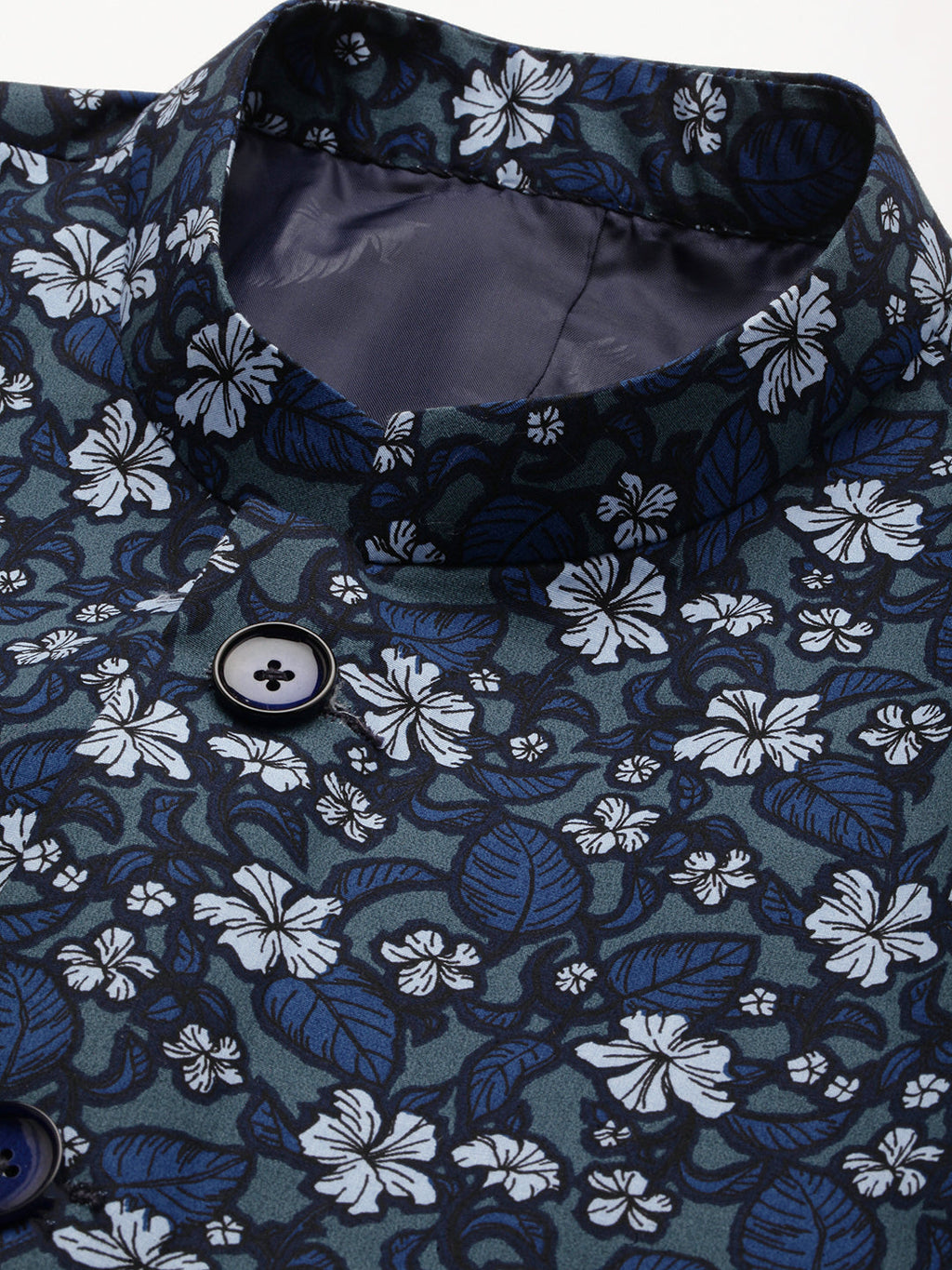 Men's Grey Printed Single- Breasted Blazers