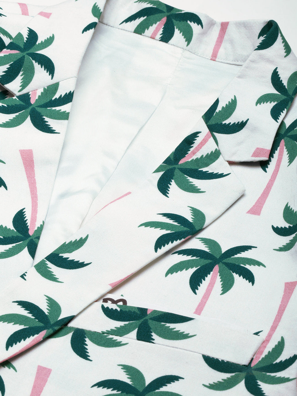 Men's White Printed Single Breasted Blazers