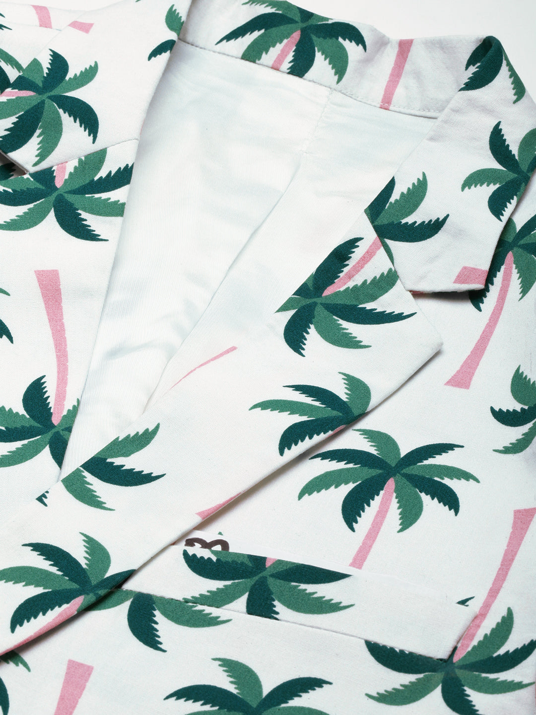 Men's White Printed Single Breasted Blazers