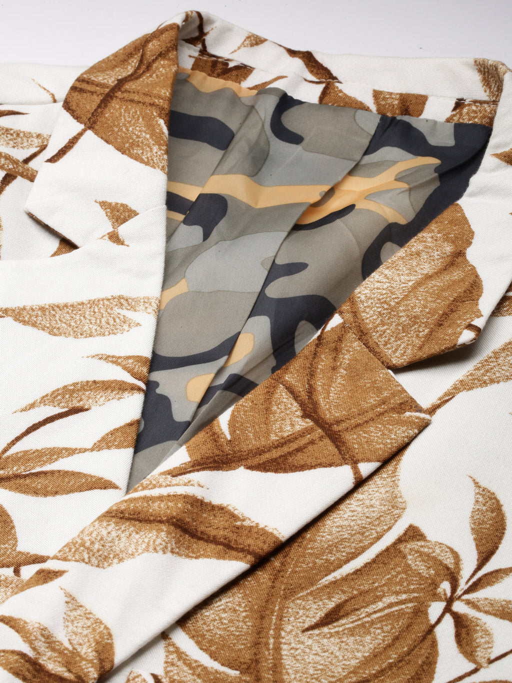 Men's White Printed Cotton Blazers