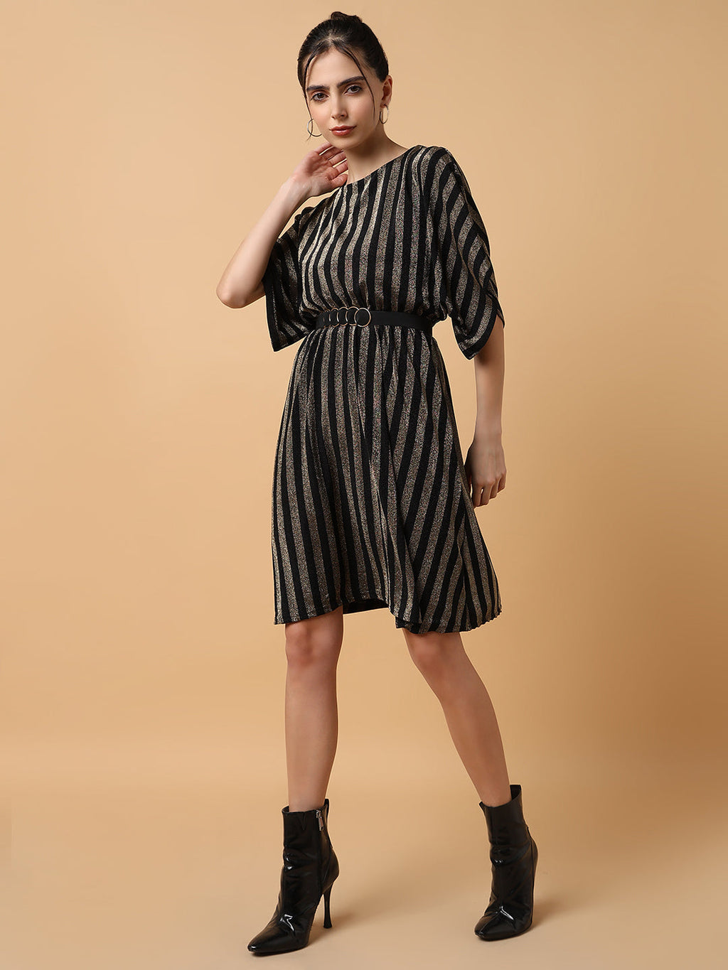 Women's Striped Kaftan Copper Dress