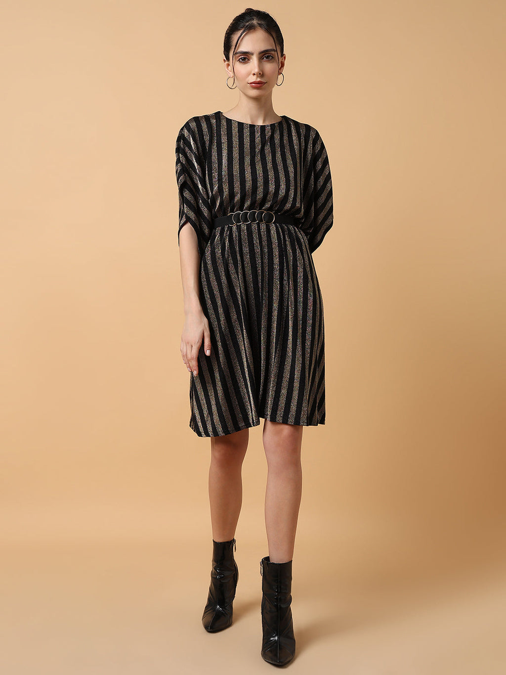 Women's Striped Kaftan Copper Dress