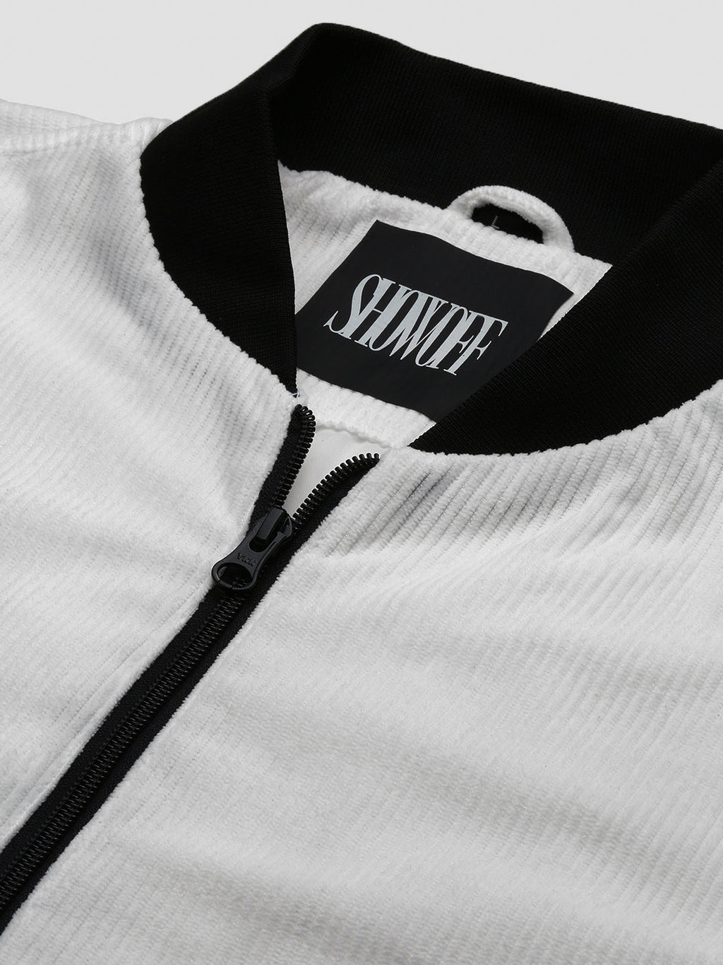 Men's White Corduroy Windcheater Bomber Jacket