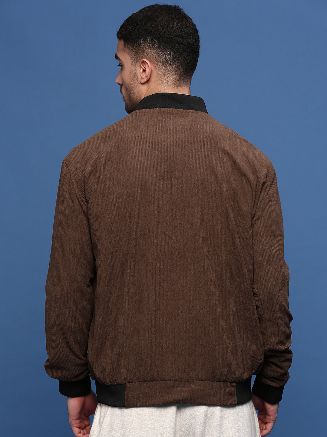 Men's Brown Corduroy Windcheater Bomber Jacket