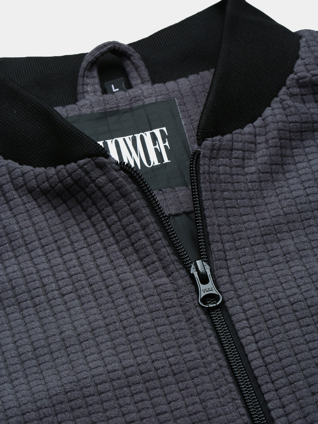 Men's Charcoal Solid Bomber Jacket