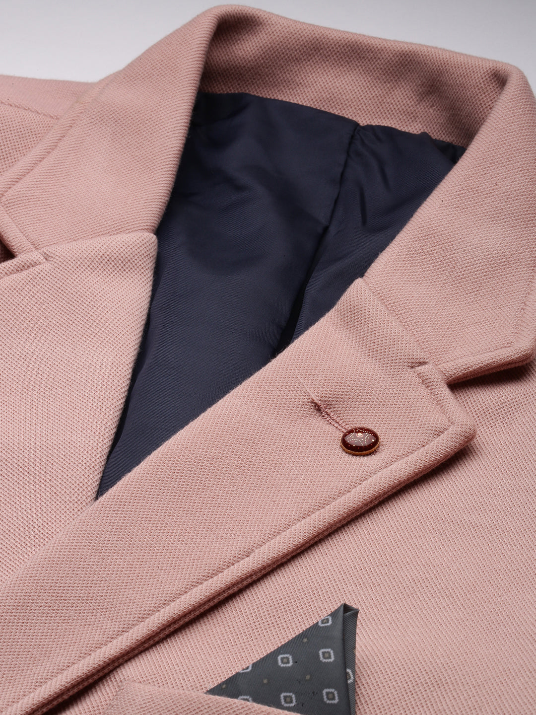 Men's Pink Notched Lapel Single-Breasted Blazer