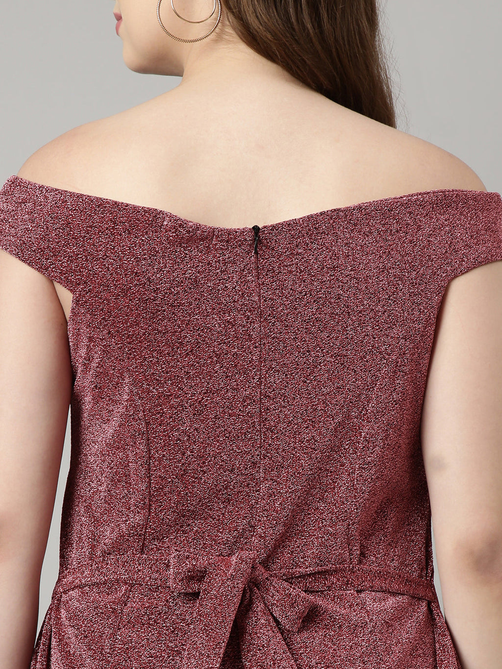 Women's Pink Off-Shoulder A-Line Dress