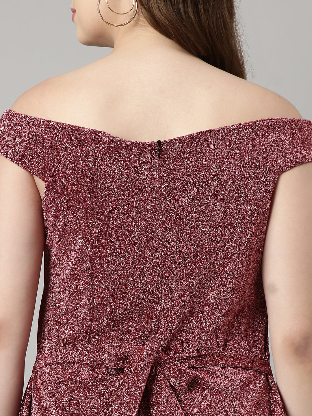 Women's Pink Off-Shoulder A-Line Dress