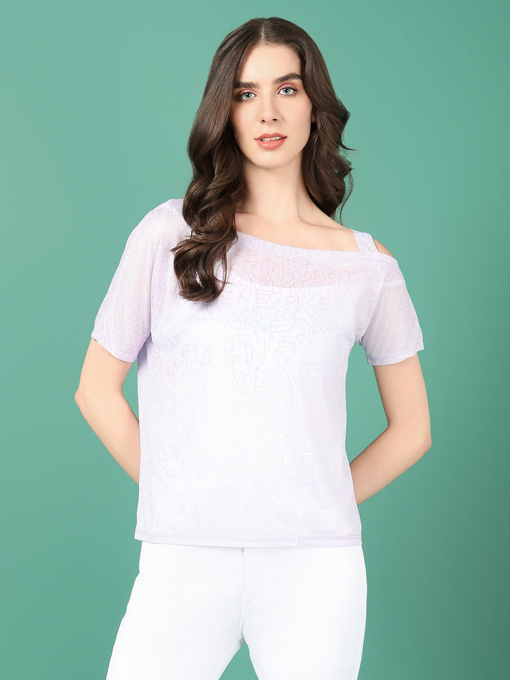 Women's Lavender Print Top