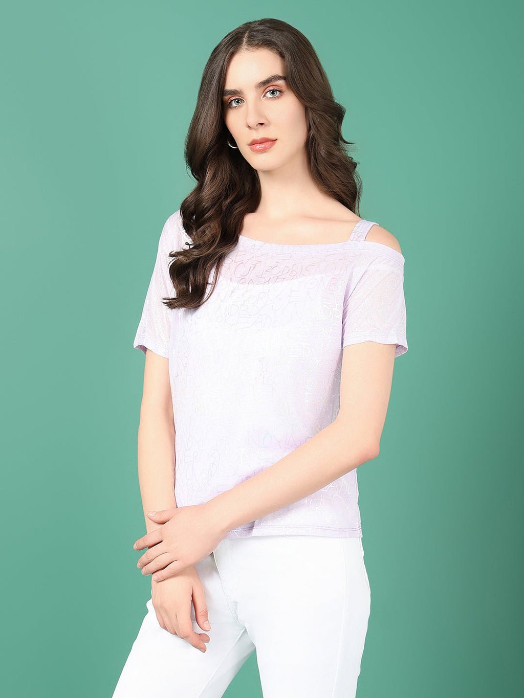 Women's Lavender Print Top