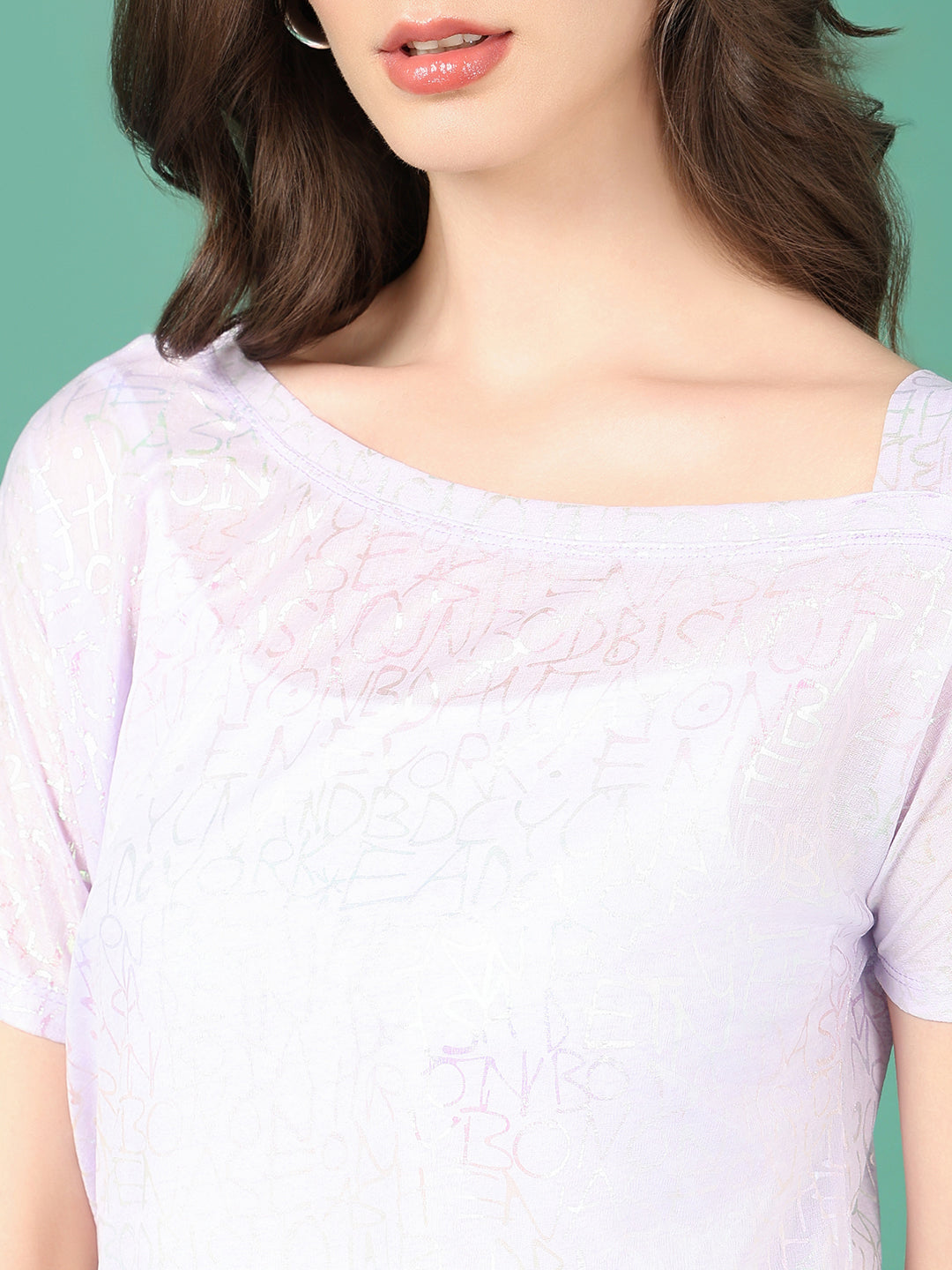 Women's Lavender Print Top
