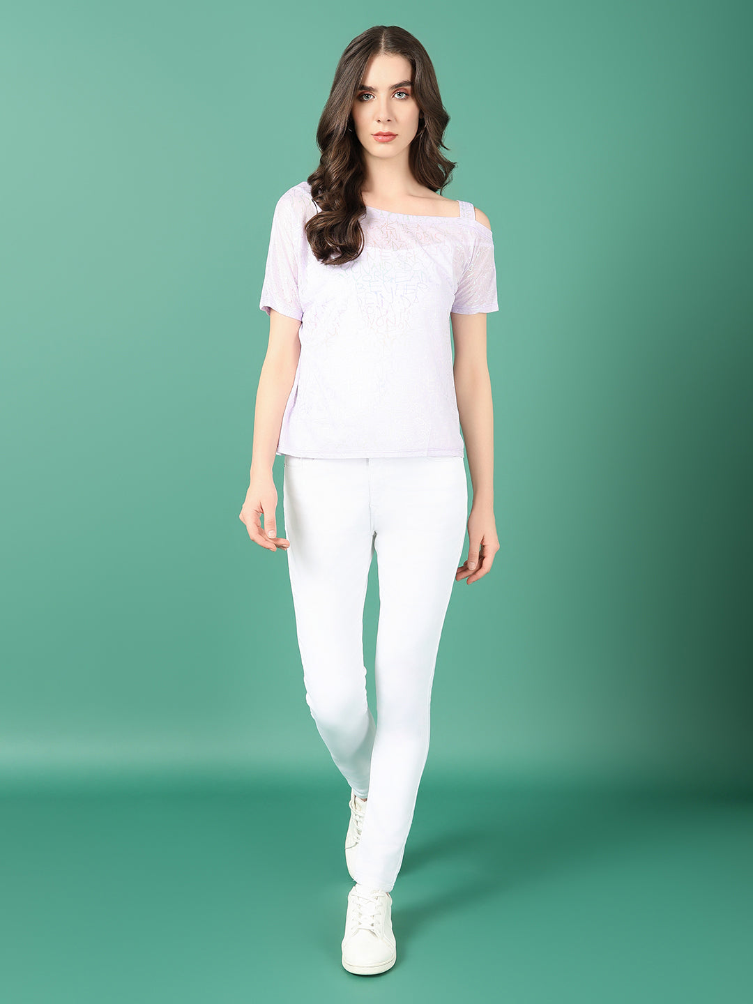 Women's Lavender Print Top