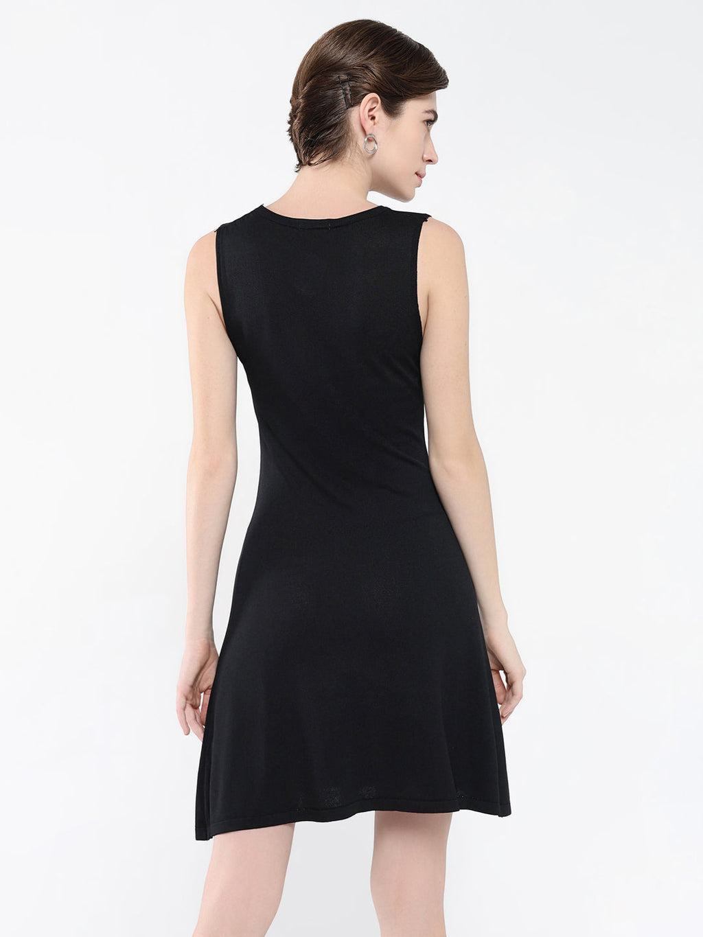 Women's Black Bodycon Sleeveless Round Neck Dress