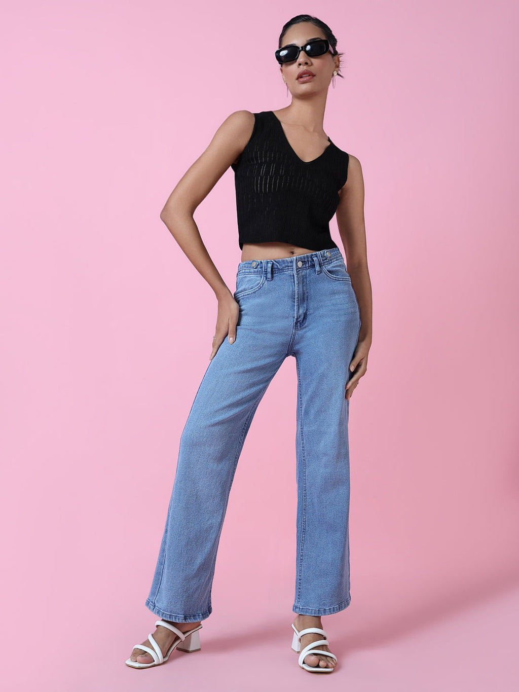 Women's Black Crochet Crop Top