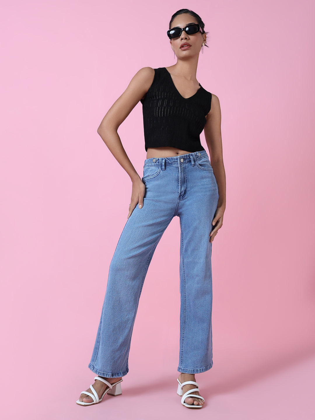 Women's Black Crochet Crop Top