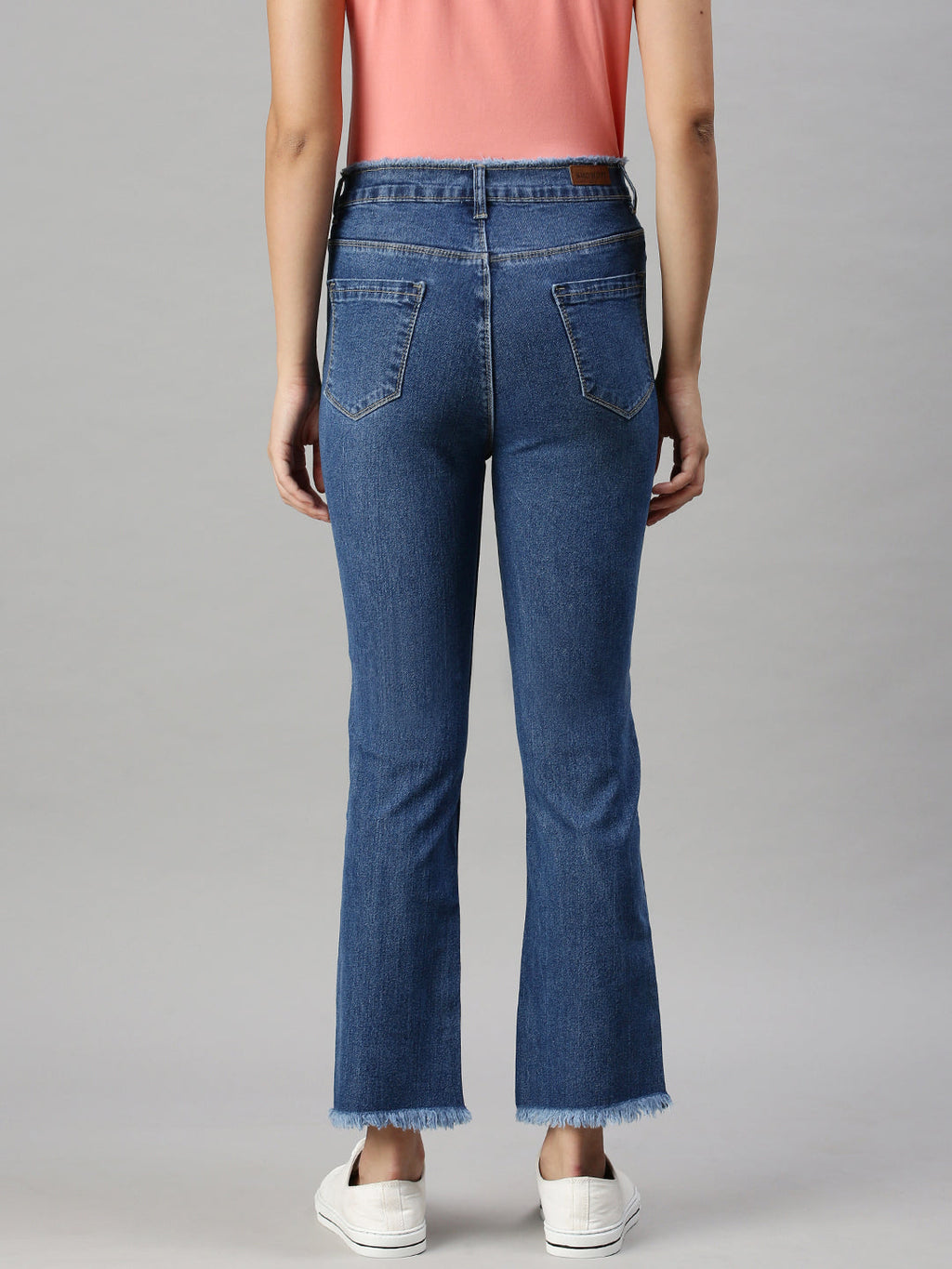Women's Navy Blue Straight Fit High-Rise Clean Look Jeans