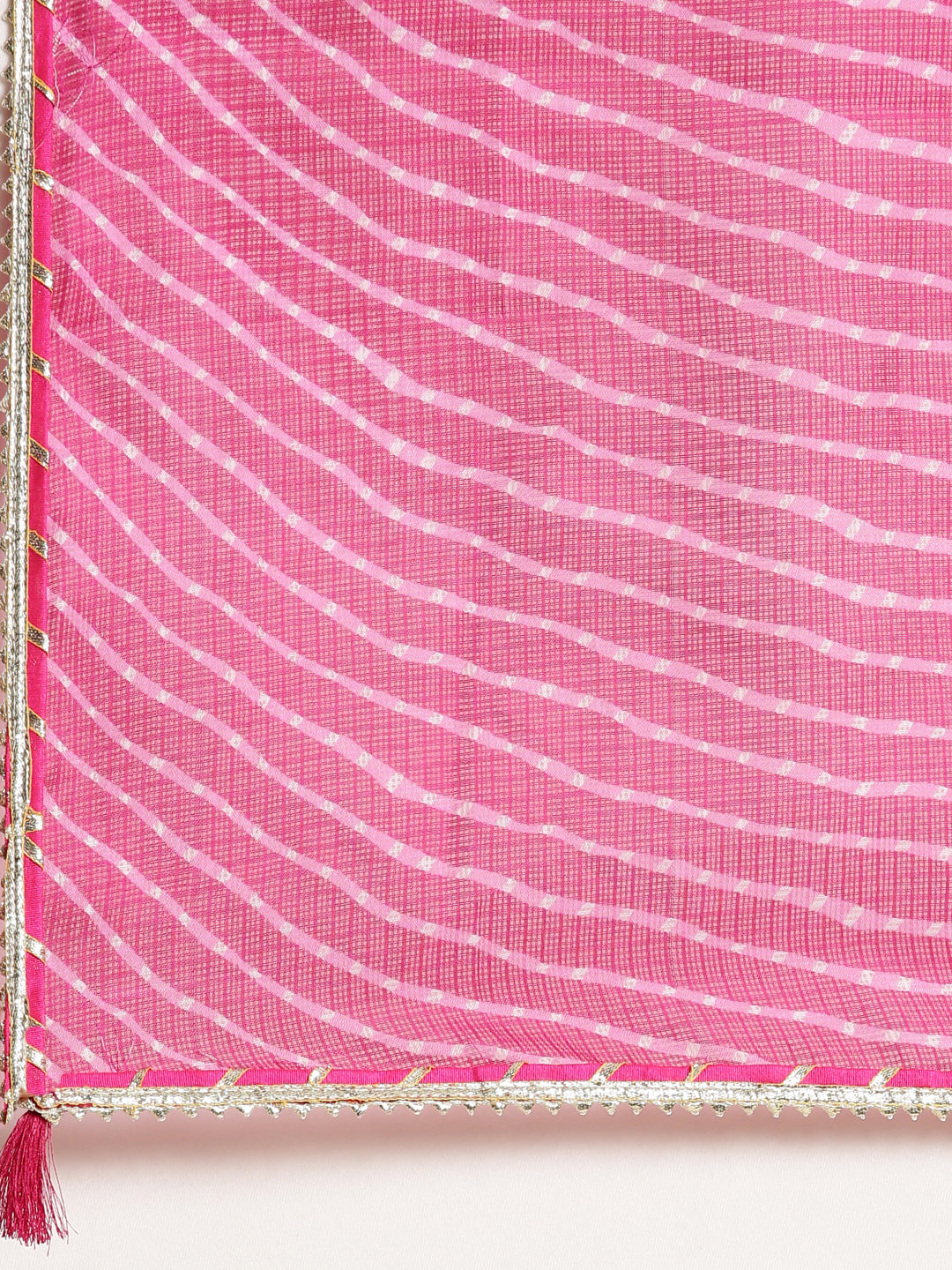 Women's Cream Floral Printed Beads Detail Anarkali Kurta