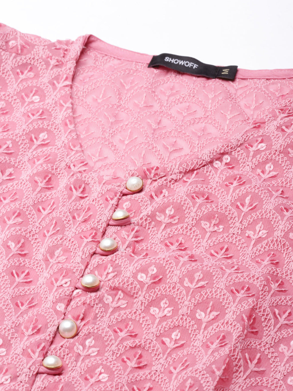 Women's Anarkali Pink Embellished Kurta Sets with Dupatta & Inner Lining