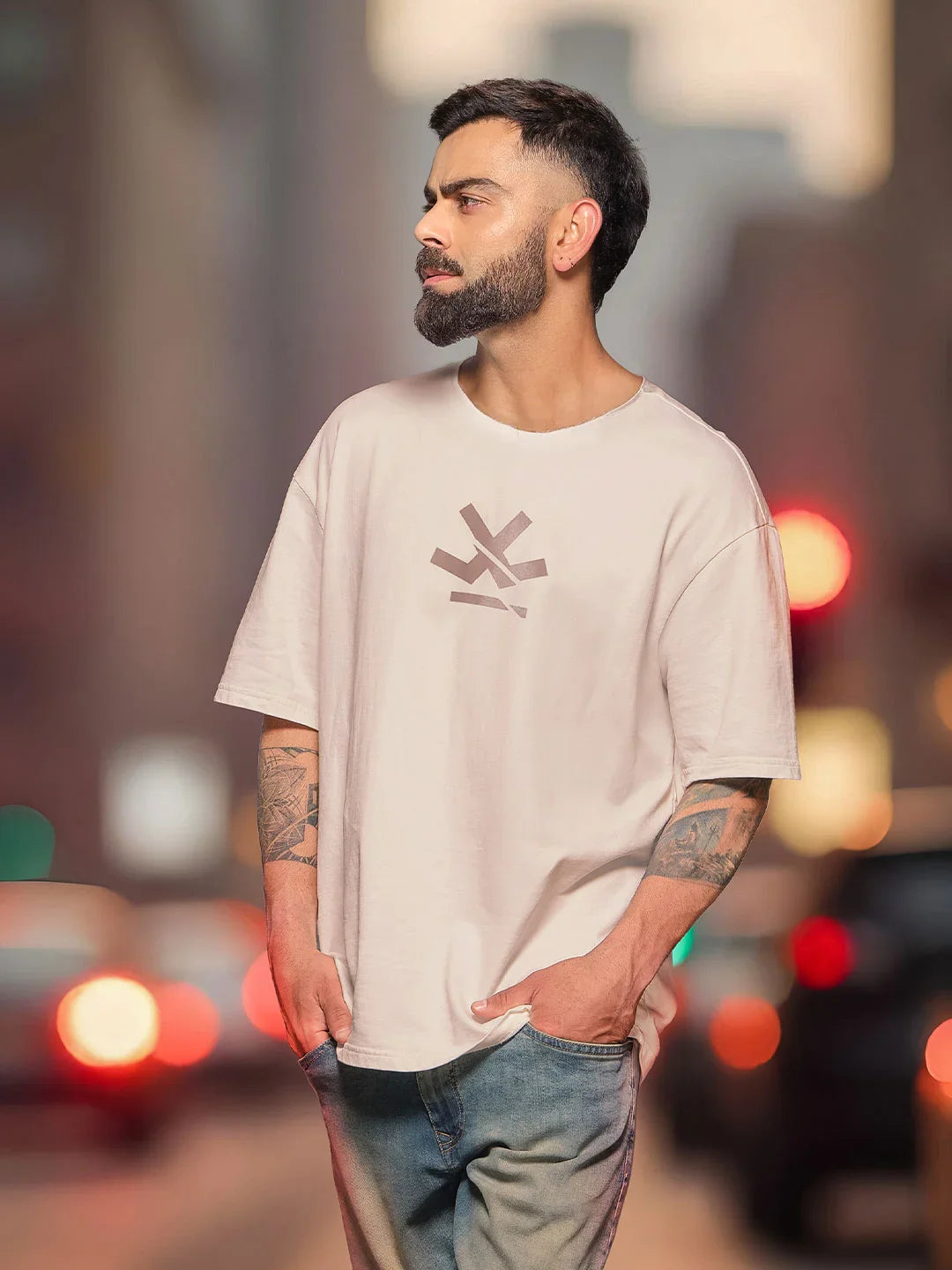 Heavy GSM Raw Edge Collar T-Shirt