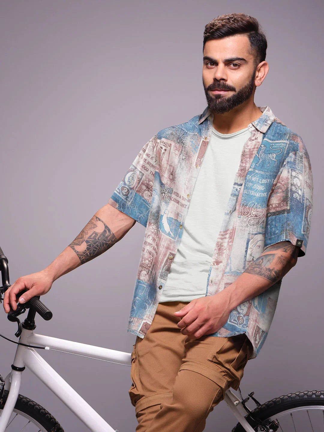 Abstract Printed Viscose Shirt