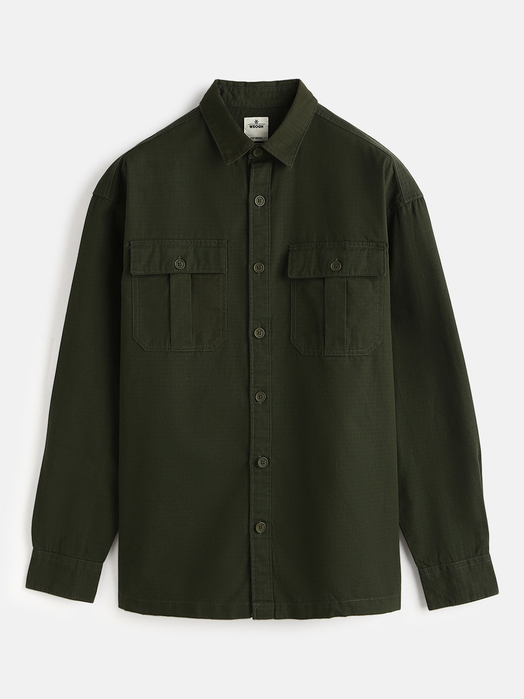Double Pocket Oversized Shirt | Olive