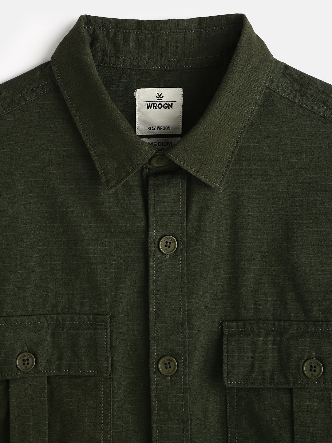 Double Pocket Oversized Shirt | Olive