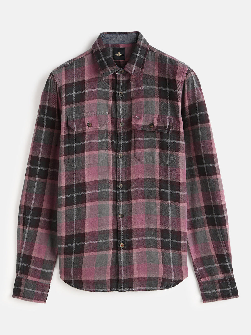 Brushed Flannel Slim Fit Shirt | Pink
