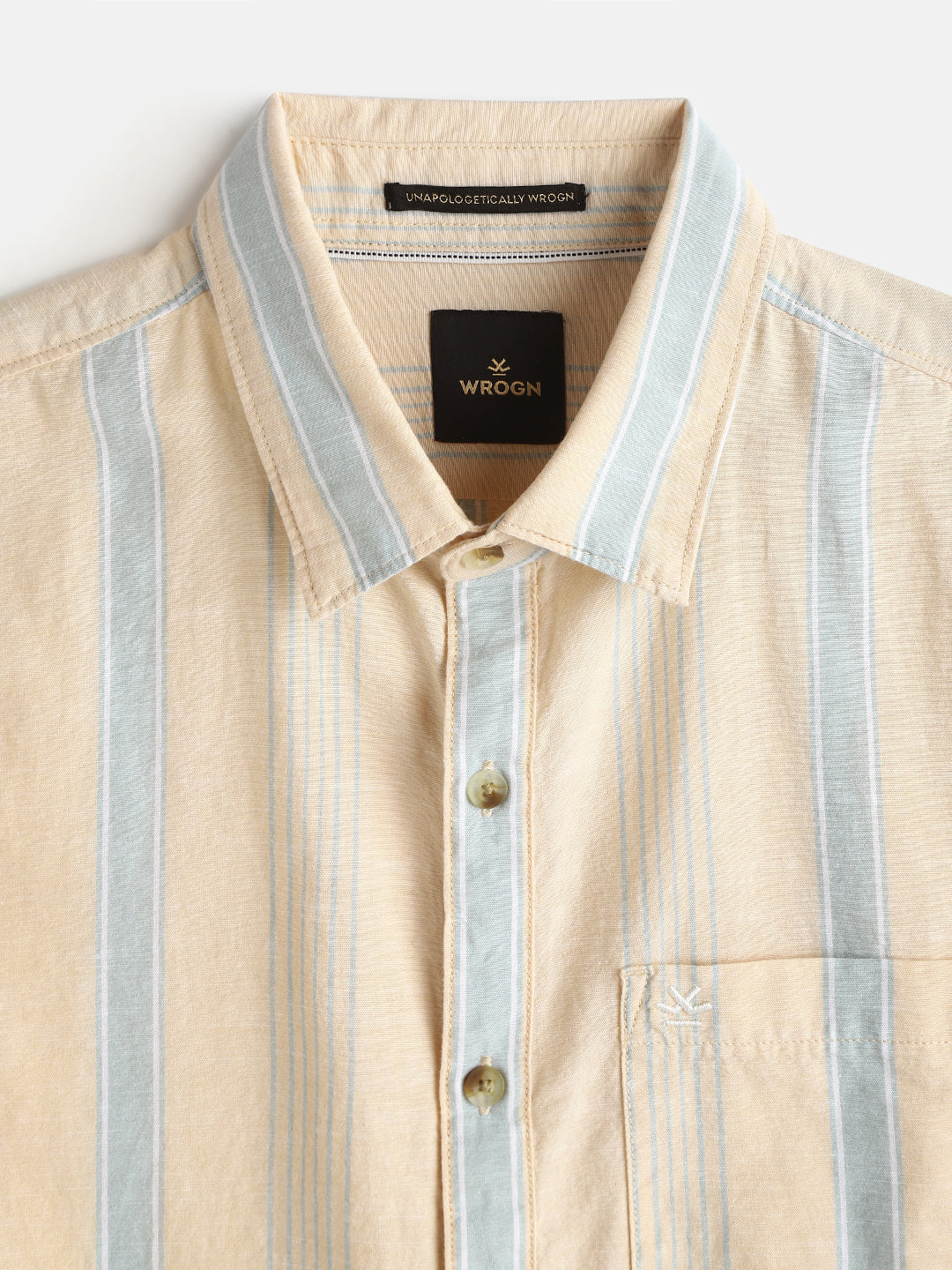 Cotton Slub Summer Stripes Shirt | Yellow