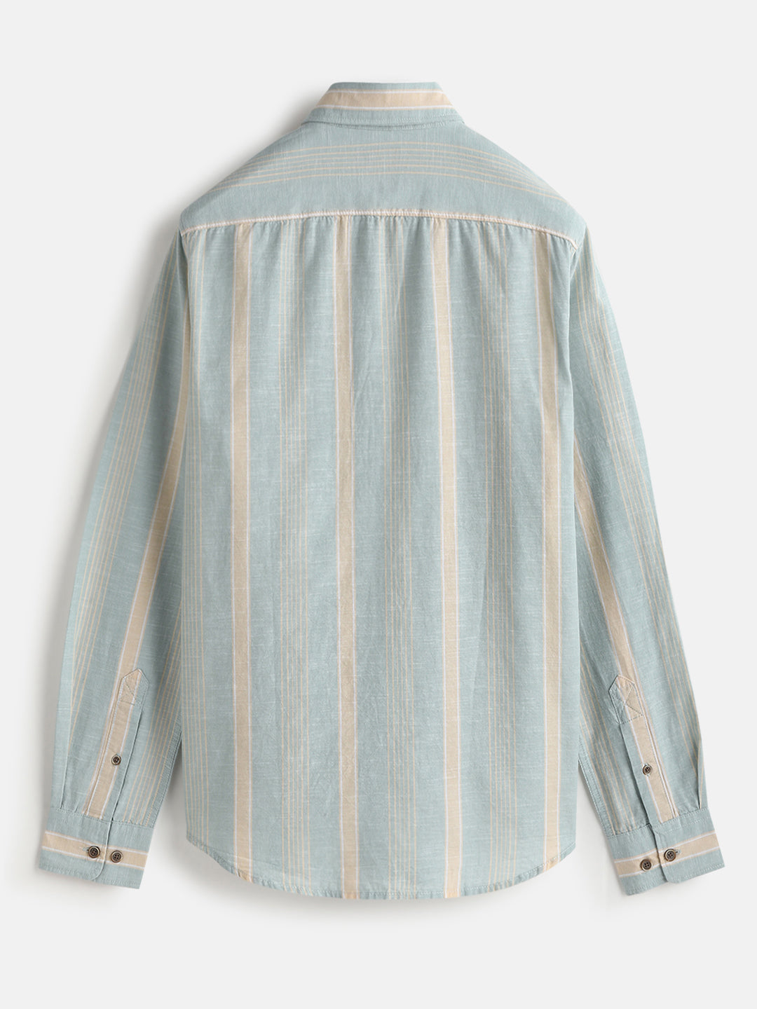 Cotton Slub Summer Stripes Shirt | Green