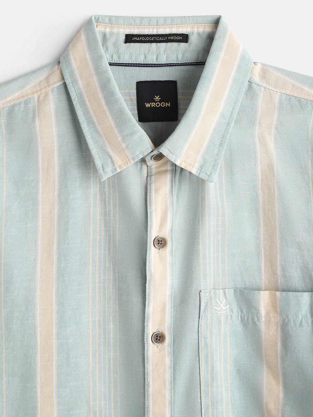 Cotton Slub Summer Stripes Shirt | Green
