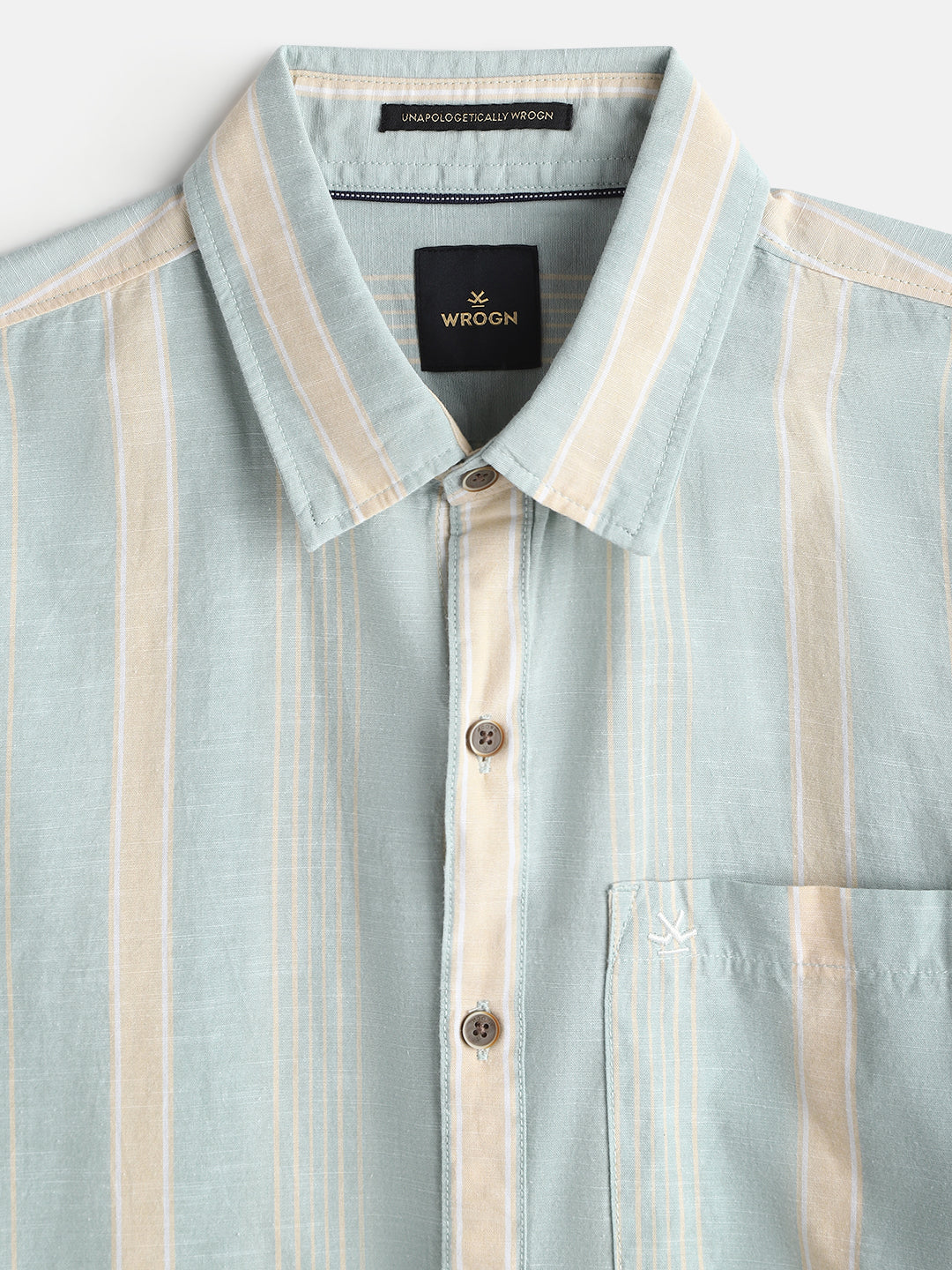 Cotton Slub Summer Stripes Shirt | Green