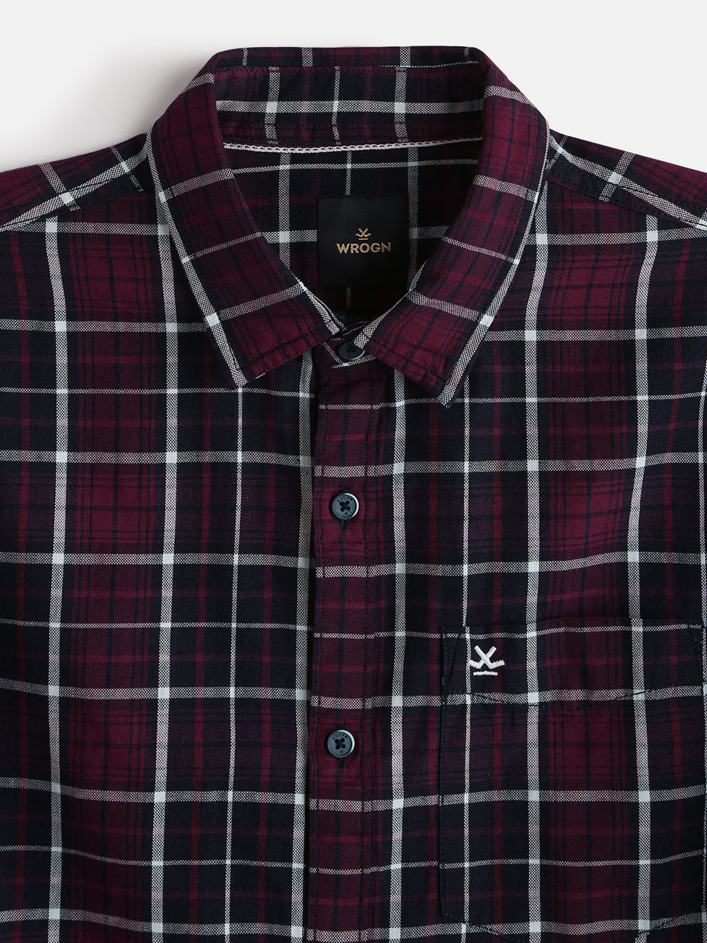 Classic Checked Cotton Shirt | Maroon