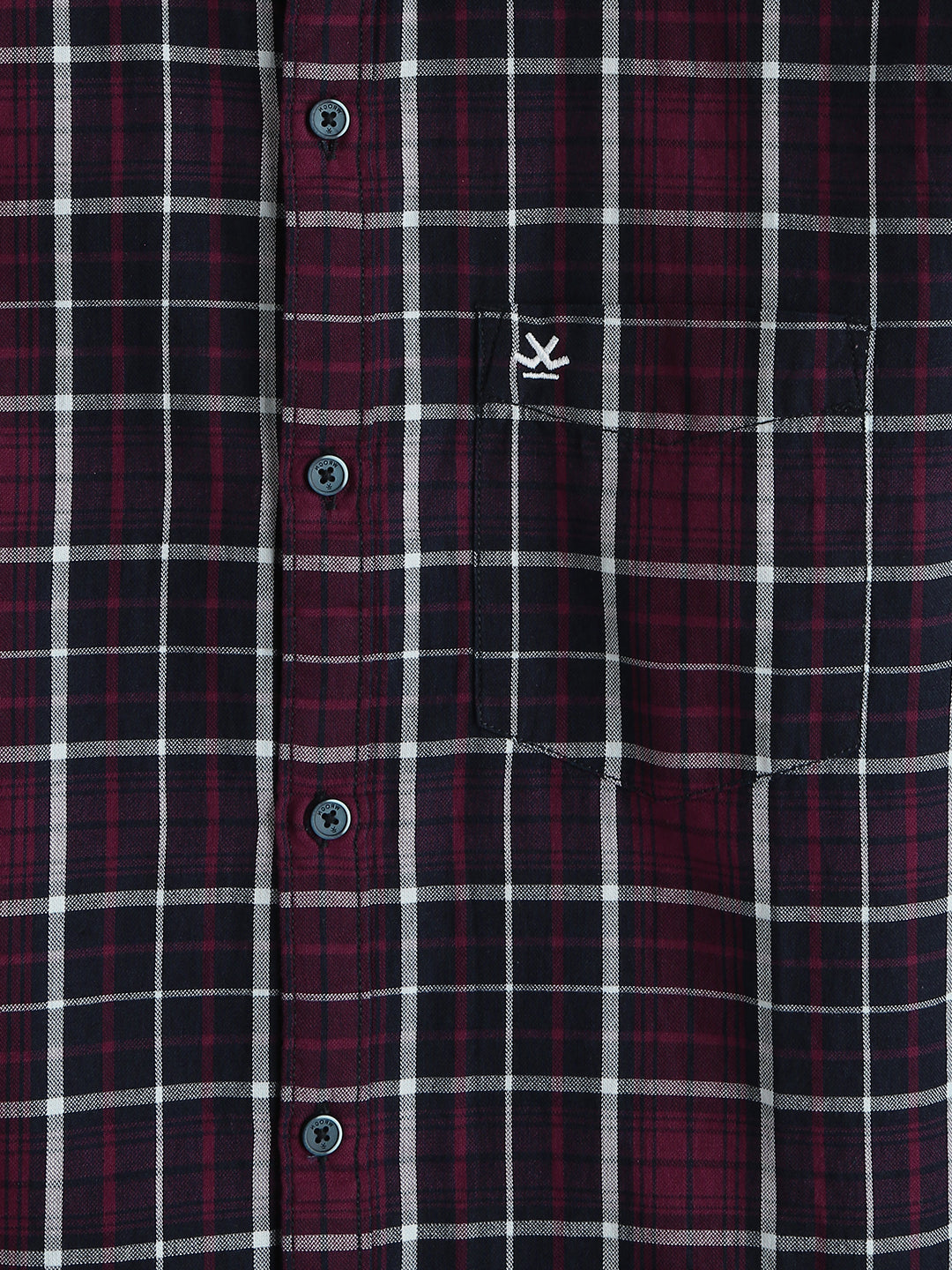 Classic Checked Cotton Shirt | Maroon