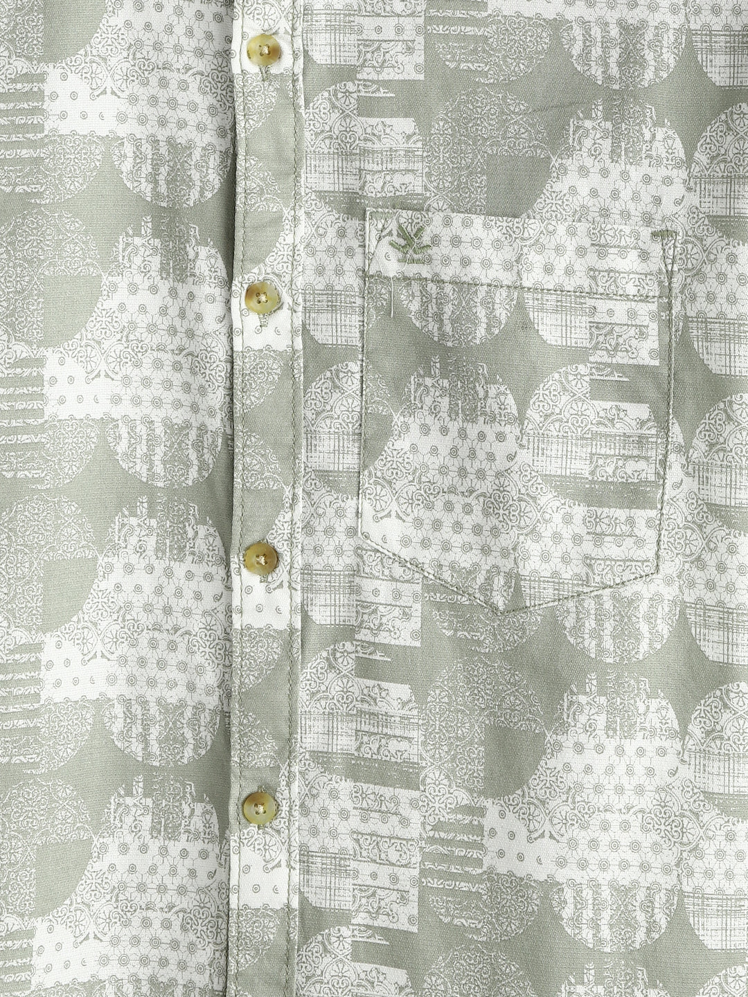 Abstract Printed Slim Fit Shirt | Green