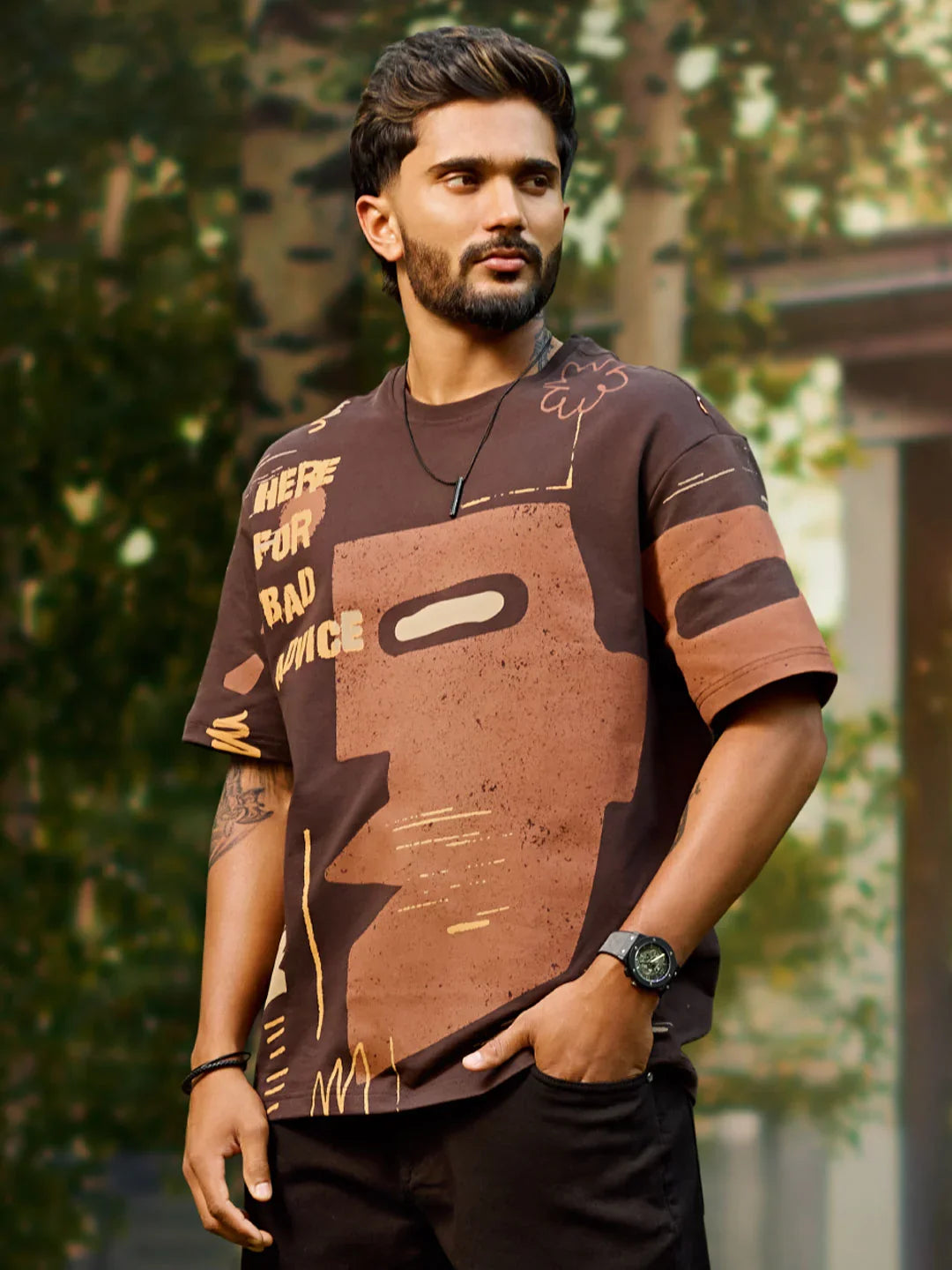 Heavy GSM Oversized Fit T-Shirt | Brown