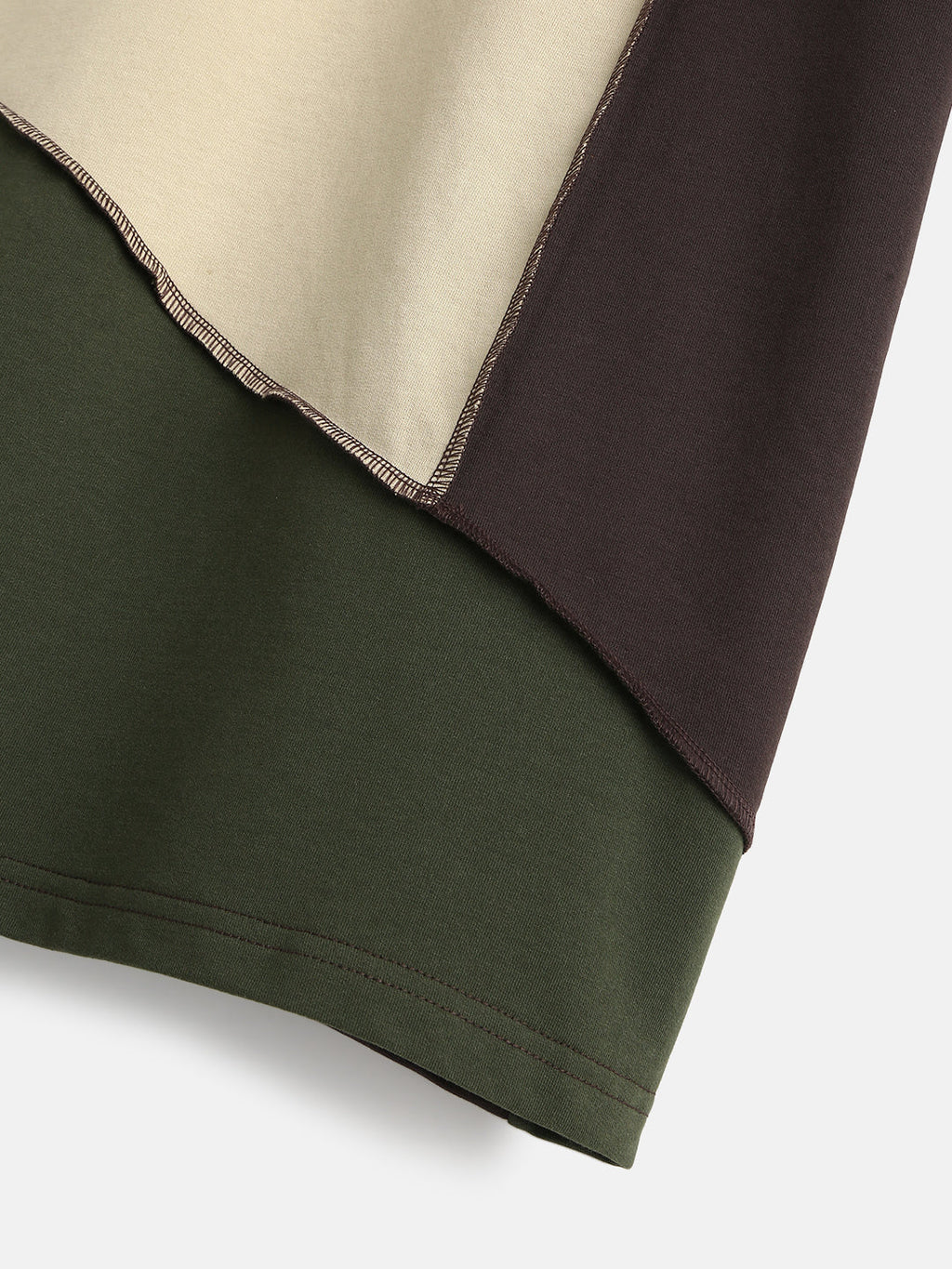 Casual Cut & Sew Crew Neck T-Shirt | Brown