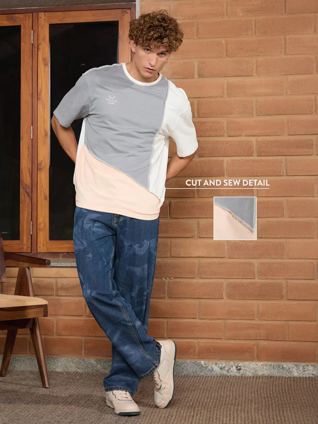 Cut & Sew Raw Seams T-Shirt | Off White