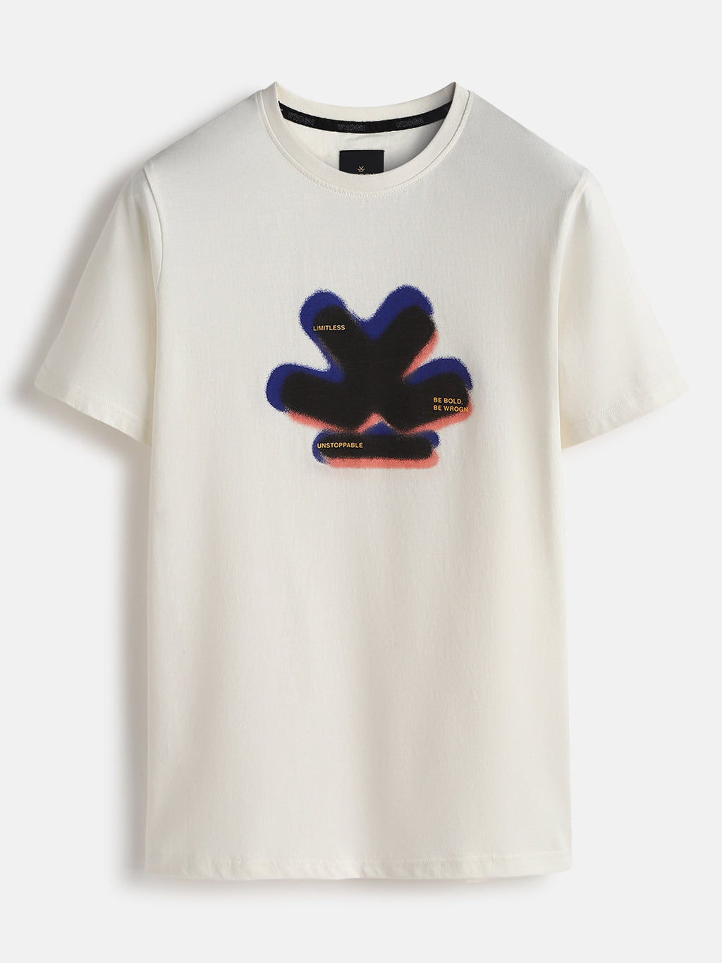 Graphic Print Slim Fit T-Shirt | Off White
