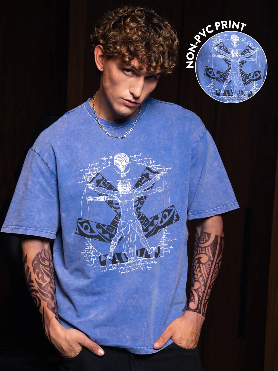 Wrogn X Aliens - The Vitruvian Man | Blue