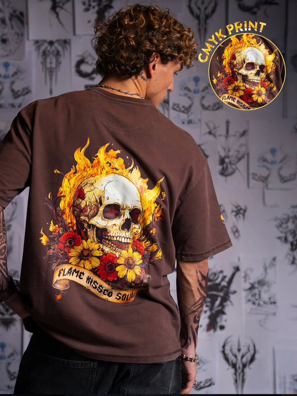 Wrogn X Aliens - Flame Kissed Skull | Brown