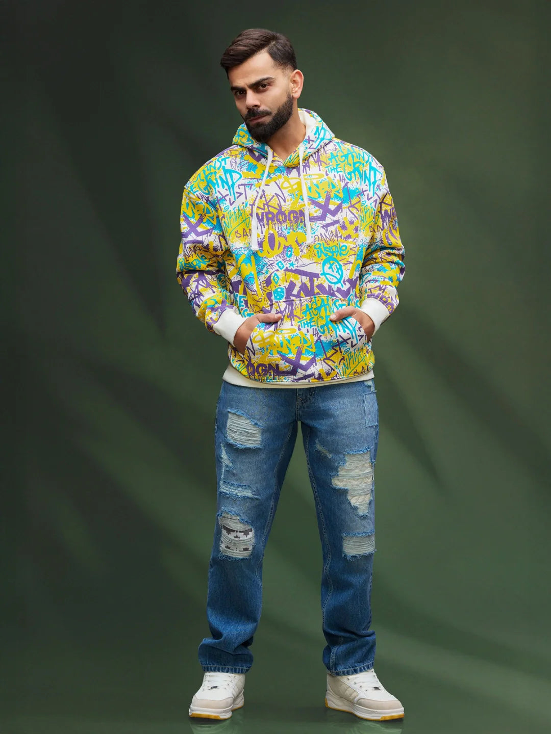 Distressed Loose Fit Jeans | Med Stone