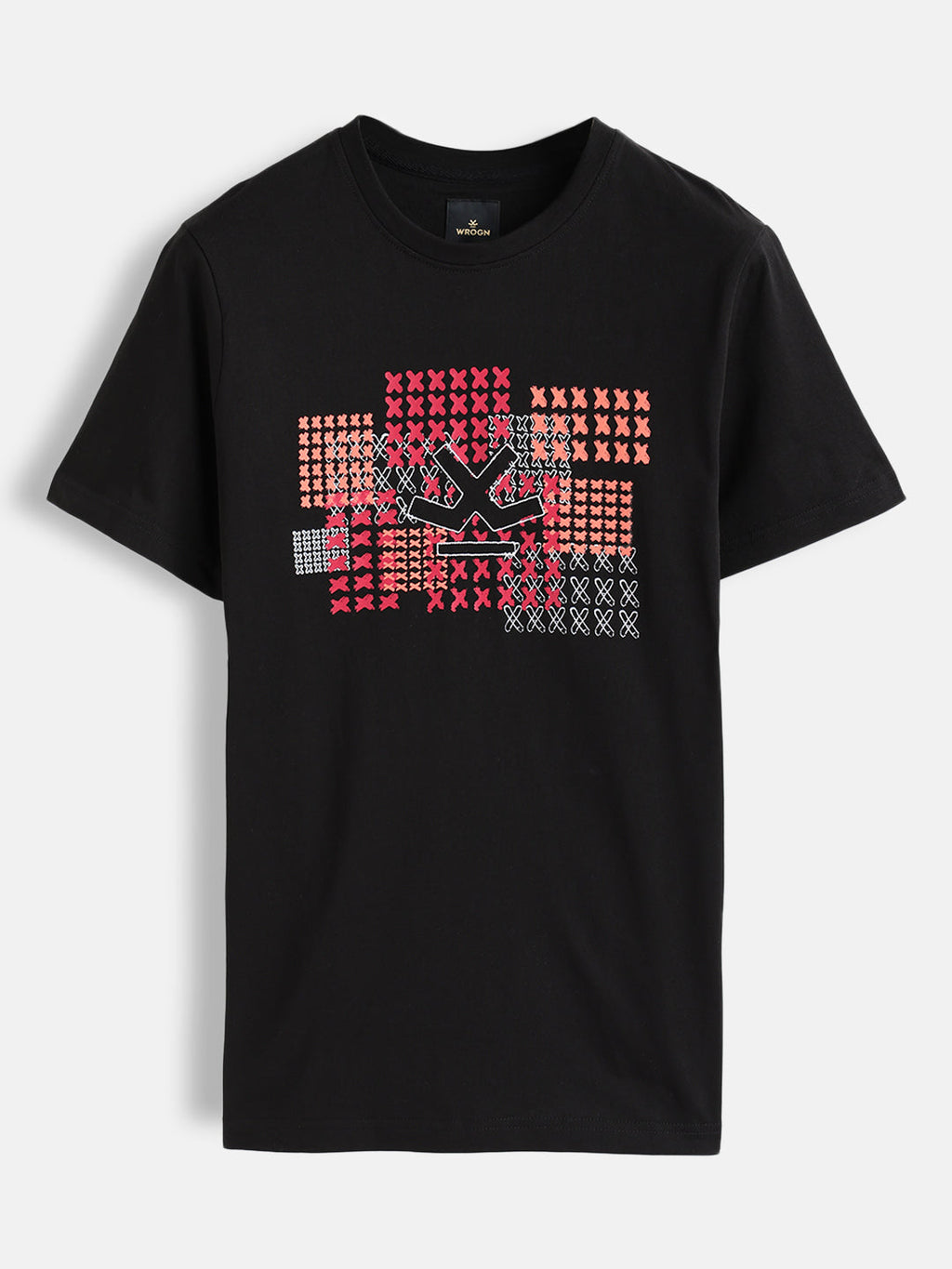 Cross Stitch Inspired Brand Carrier With Embroidery And Print | Black