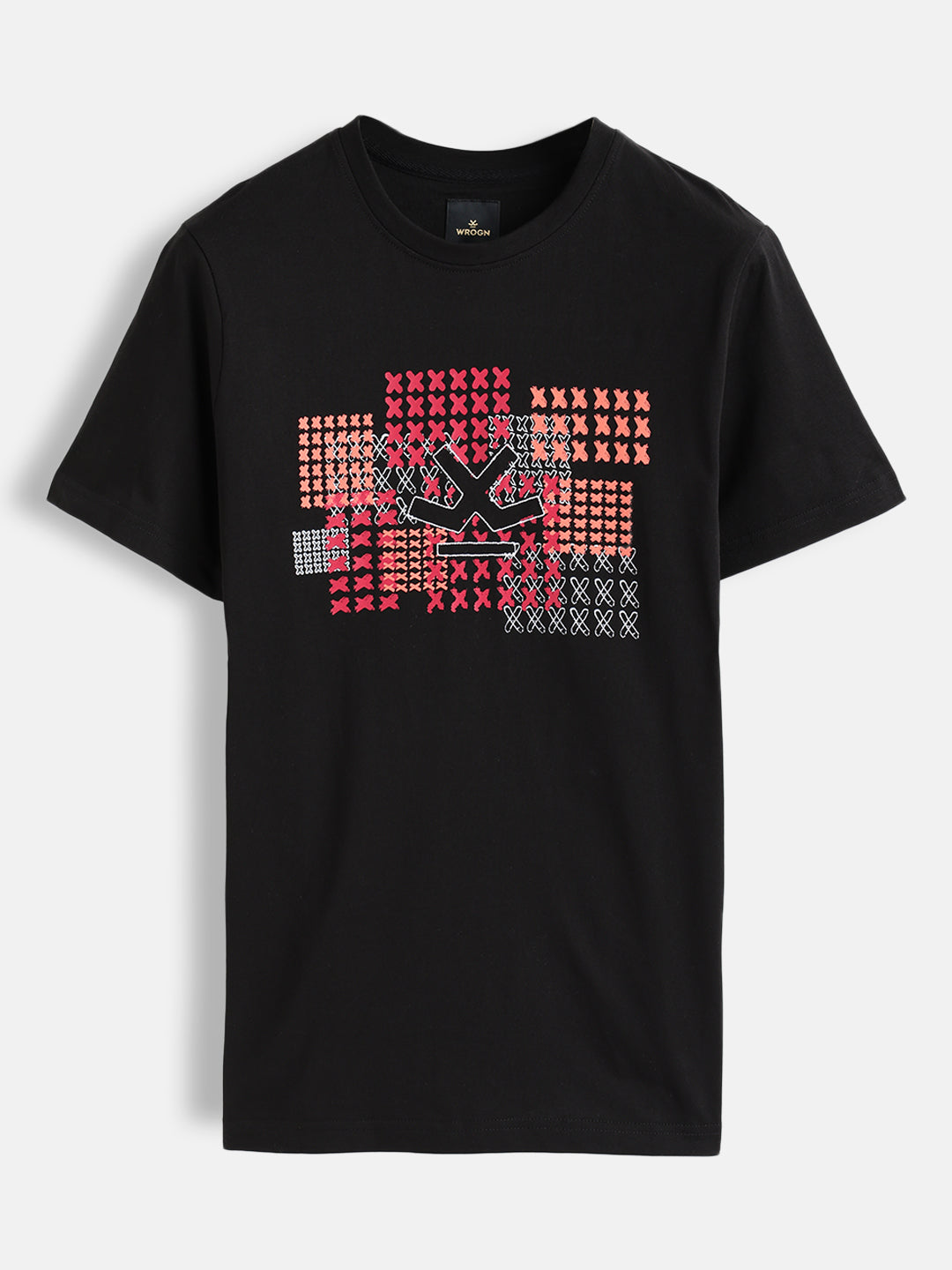 Cross Stitch Inspired Brand Carrier With Embroidery And Print | Black